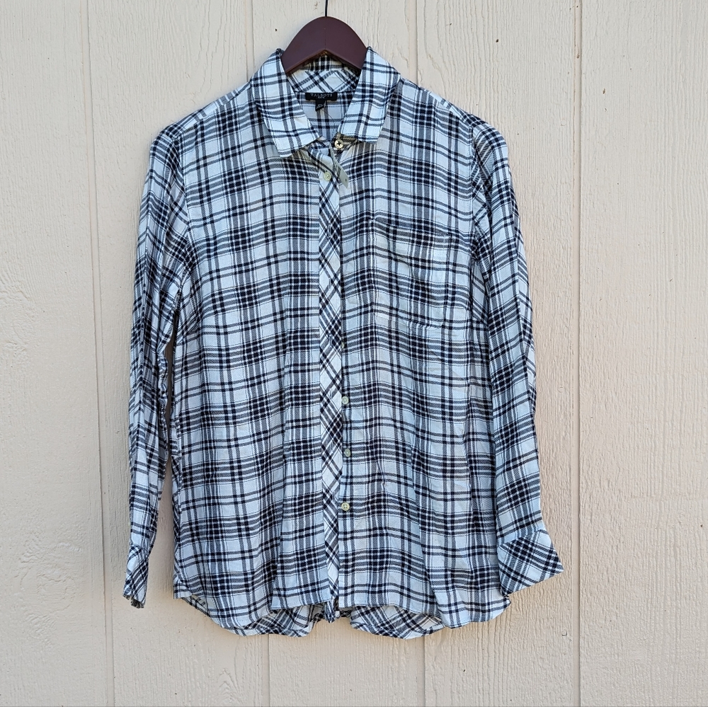 NWT Talbots Kasey Plaid Long-Button Back Shirt